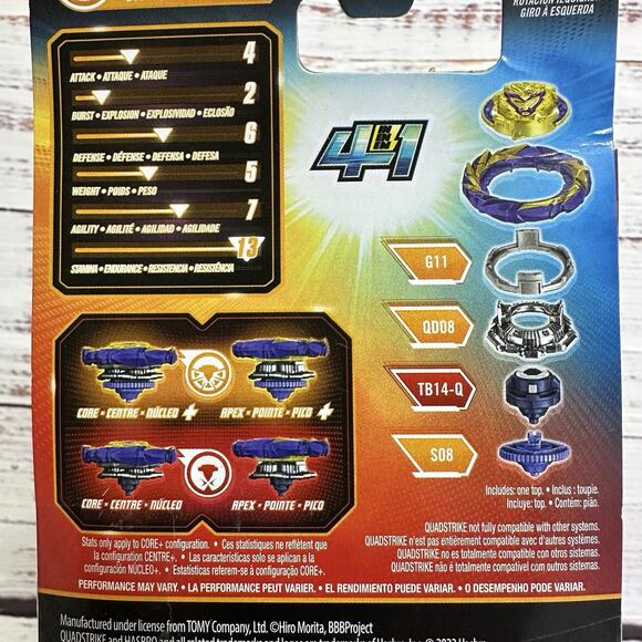 Beyblade Burst Quadstrike Fierce Achilles A8 4 in 1 Battle Top New - Picture 5 of 5